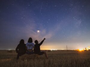 Group of Friends watching stars 